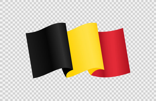 在白色或透明背景上飘扬的比利时国旗，比利时象征，banner、卡片、广告、促销模板，矢量插图，顶级金牌体育获胜国家图片下载