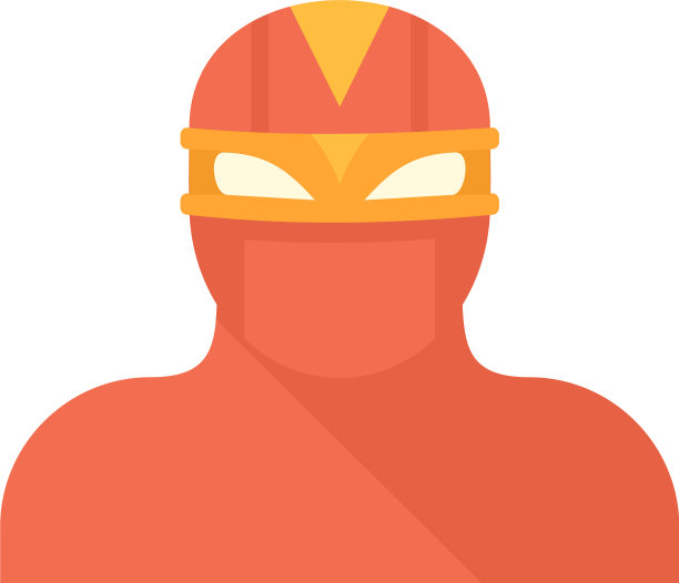 红色超级英雄图标扁平孤立图片下载