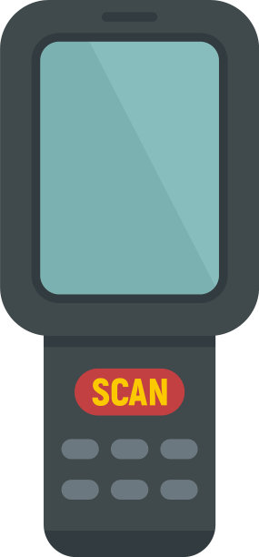 条形码扫描器监视器图标平隔离图片下载