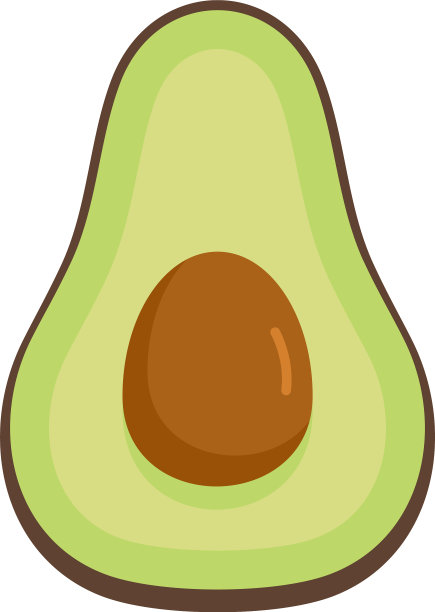 半鳄梨图标平孤立图片下载