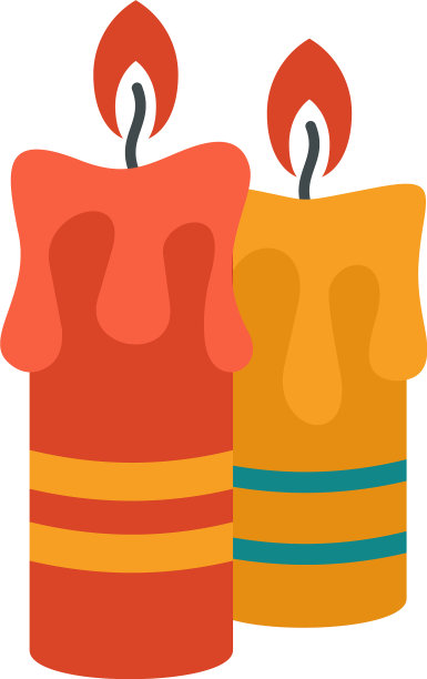 两根蜡烛图标平孤立图片下载