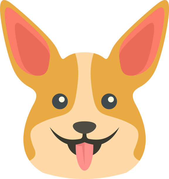 快乐的柯基狗图标平孤立图片下载