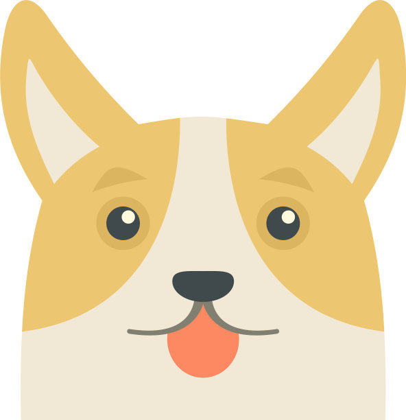 可爱的柯基犬图标平孤立图片下载