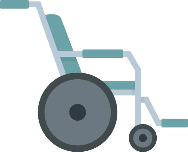 医院轮椅图标扁平孤立图片下载