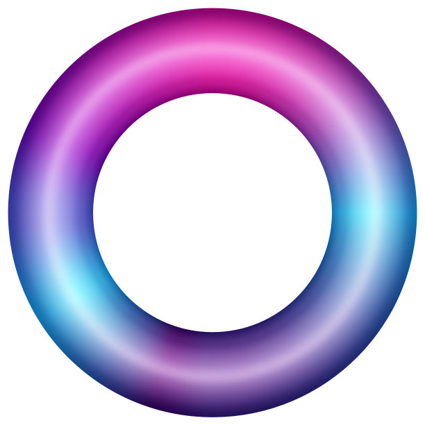 发光明亮的霓虹灯环抽象背景图片下载