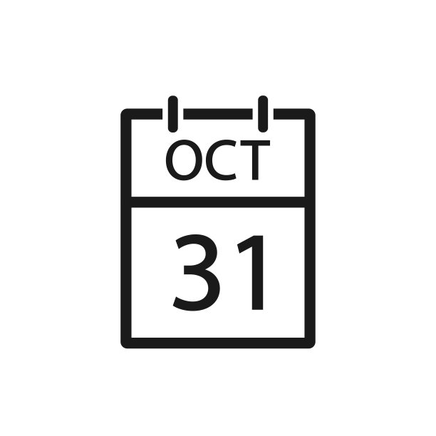 10月31日日历图标。日历表图标模板。矢量插图。图片下载