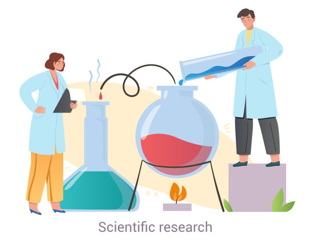 白色背景下，两名专业医务人员在一起进行科研图片下载