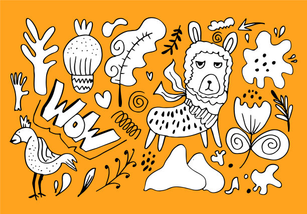 手绘装饰设计元素可爱图片下载