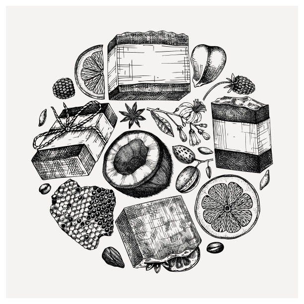 手绘酒吧，肥皂和天然图片下载