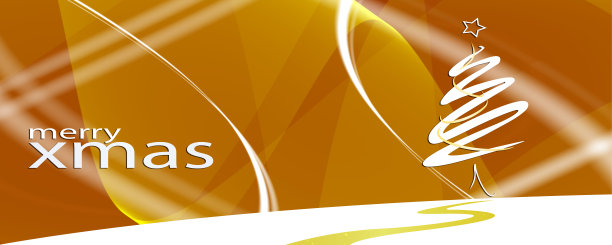 圣诞节背景抽象红橙黄白色金与圣诞树线和波浪旗帜圣诞快乐图片下载