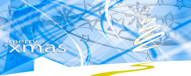 圣诞节背景抽象蓝白色金与圣诞树线和波浪旗帜圣诞快乐图片下载