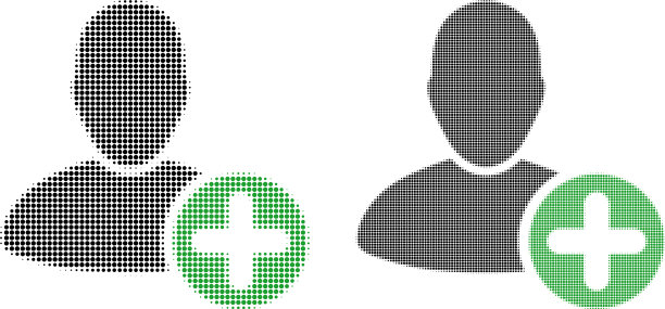 虚线半色调添加用户图标图片下载