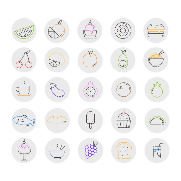 图标食品产品和菜肴不同图片下载