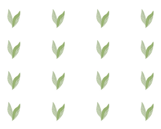 无缝的绿色茶叶在白色背景图片下载