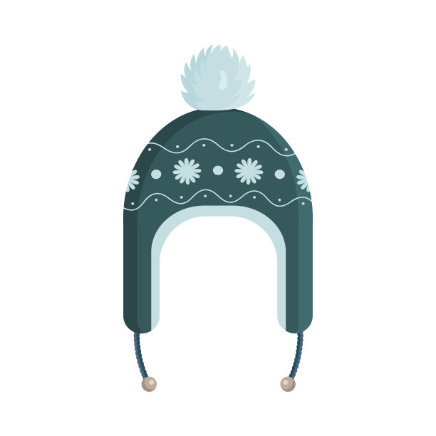 绿色针织帽子与复古图案温暖图片下载