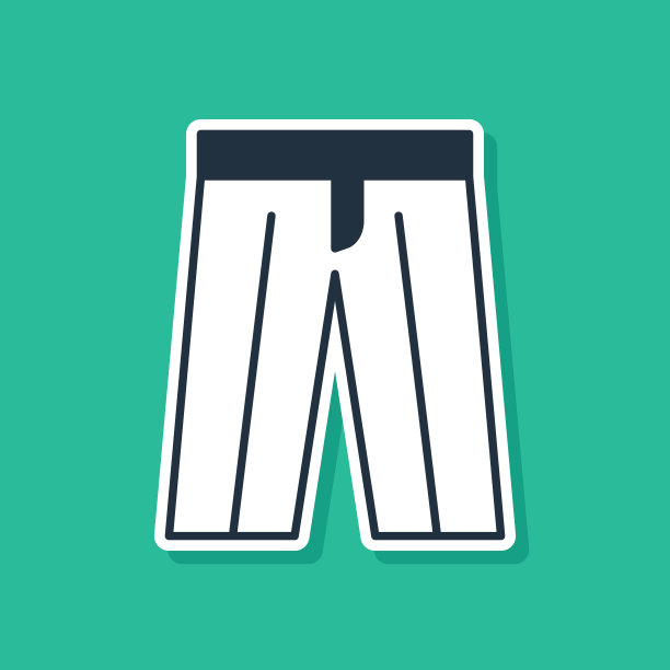 蓝色裤子图标孤立在绿色背景。裤子的迹象。向量图片下载