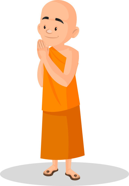 印度城市僧侣卡通人物图片下载