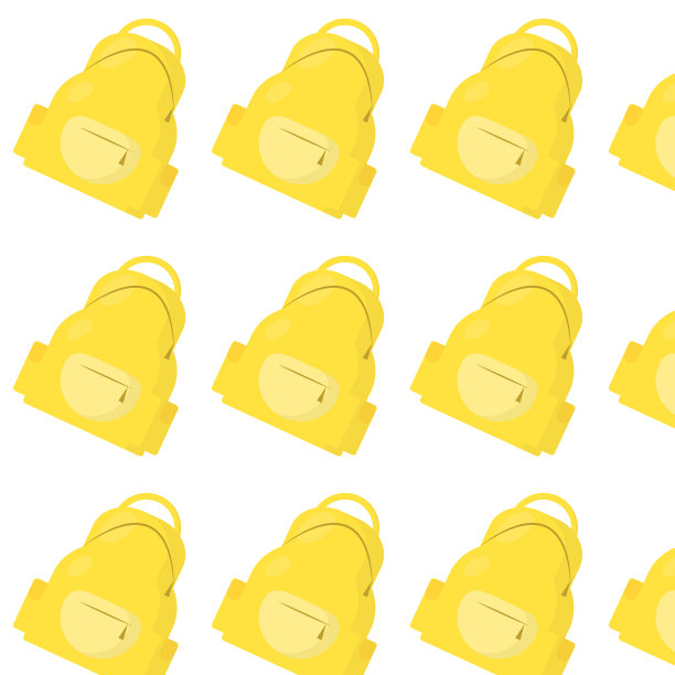 无缝图案与黄色学校背包图片下载