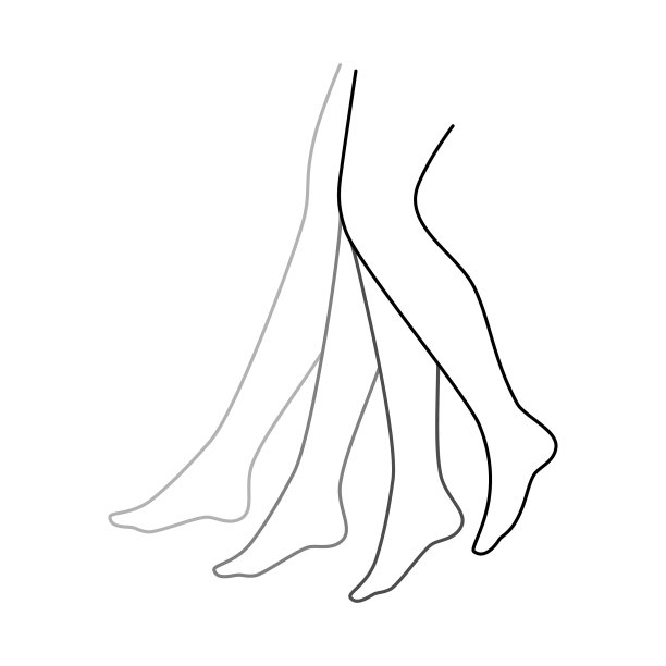 四个线性灰色腿的符号图片下载