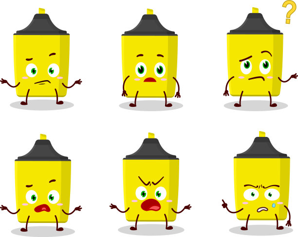 卡通人物黄色荧光笔用的是什么图片下载