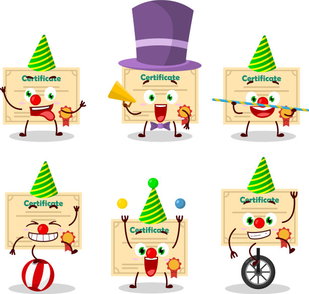 卡通人物证书纸用图片下载