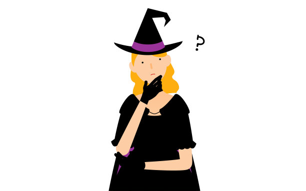 万圣节服装，一个女人装扮成女巫，双臂交叉，摆出痛苦的姿势。图片下载