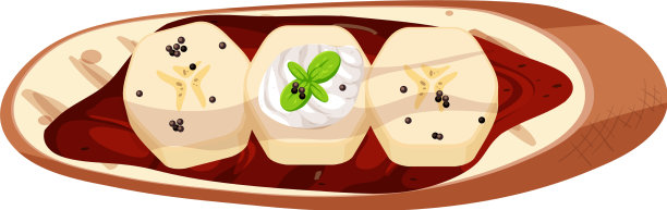 俯视图面包与香蕉孤立图片下载