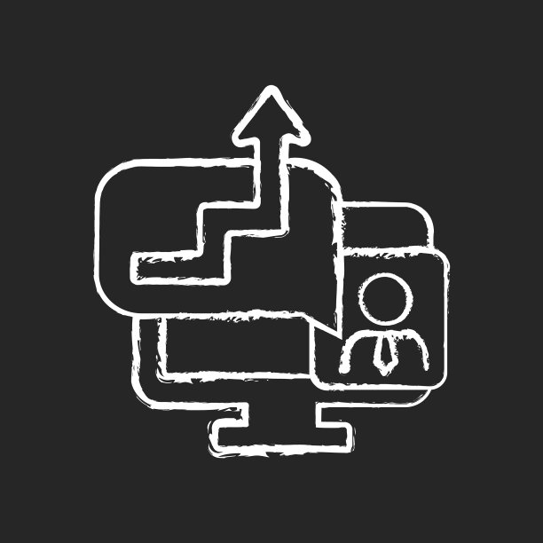 视频教练粉笔白色图标在黑暗的背景图片下载