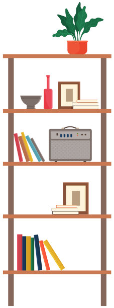 书、盆草、花瓶、镜子、书架上图片下载