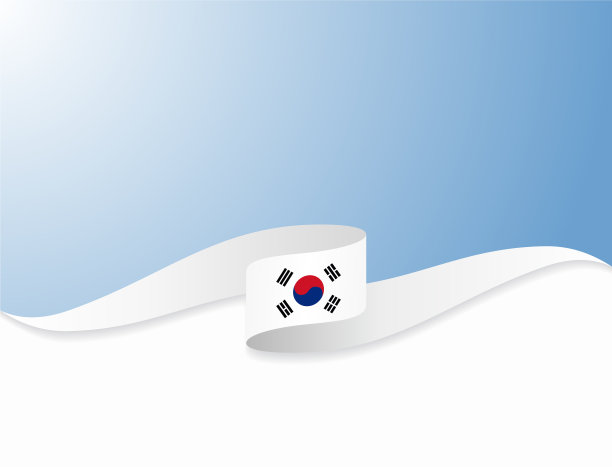 韩国国旗的波浪抽象背景图片下载