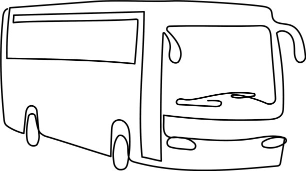 客车连续线画一条线图片下载