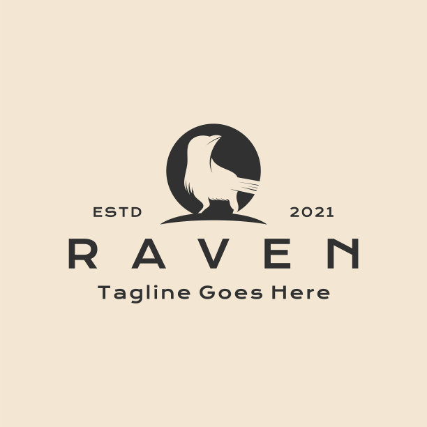 复古潮人乌鸦乌鸦标志设计图片下载