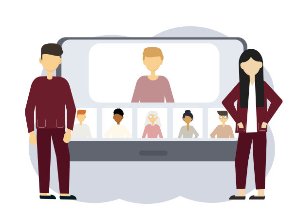 在线会议一男一女图片下载