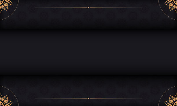 明信片设计与复古装饰。黑色矢量背景与豪华的装饰品和地方为您的标志图片下载