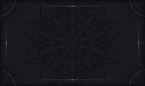 明信片设计与复古装饰。黑色矢量背景与豪华的装饰品和地方为您的标志图片下载