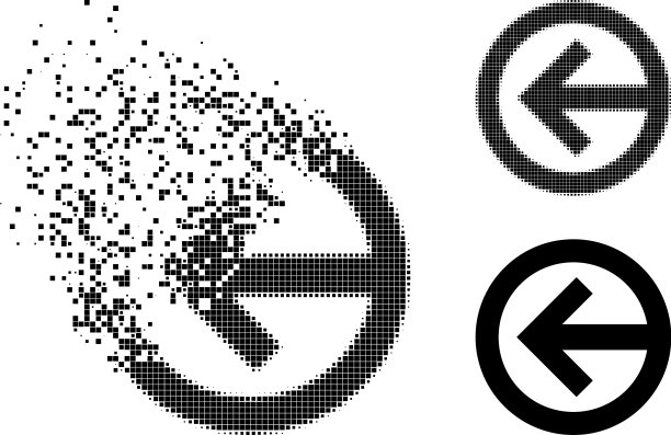 消散和半色调点方向左边图标图片下载