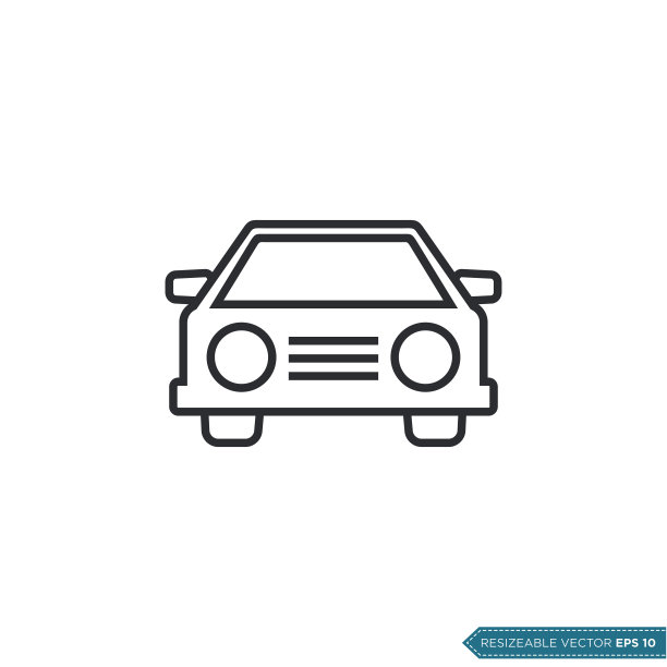 汽车图标矢量模板平面设计图片下载