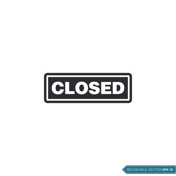 封闭标志图标矢量平面设计图片下载