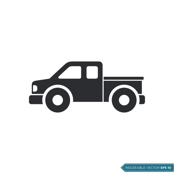 农场卡车图标矢量模板平面设计图片下载