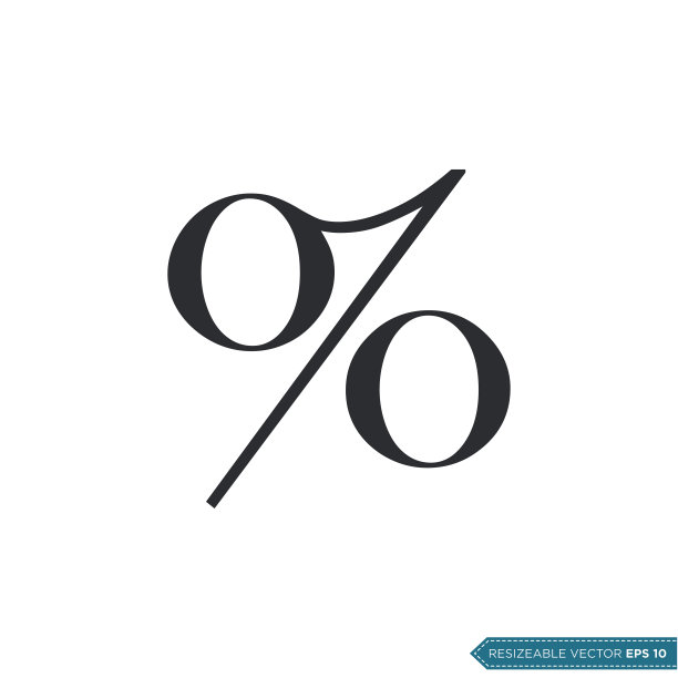百分比图标矢量模板平面设计图片下载