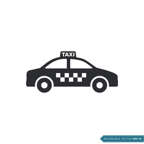 出租车图标矢量模板平面设计图片下载
