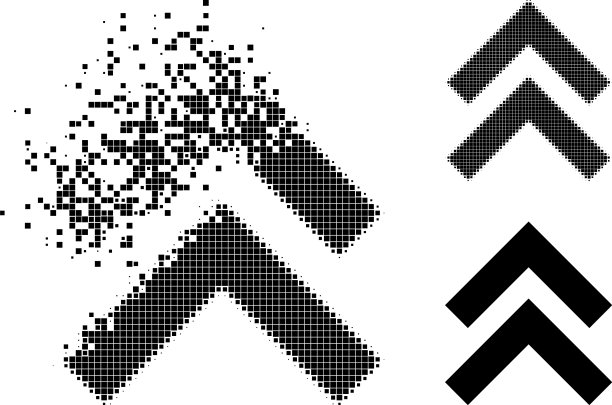 溶解和半色调像素化上移字形图片下载