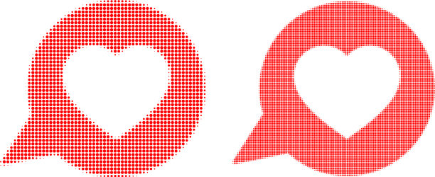 像素半色调的爱信息图标图片下载