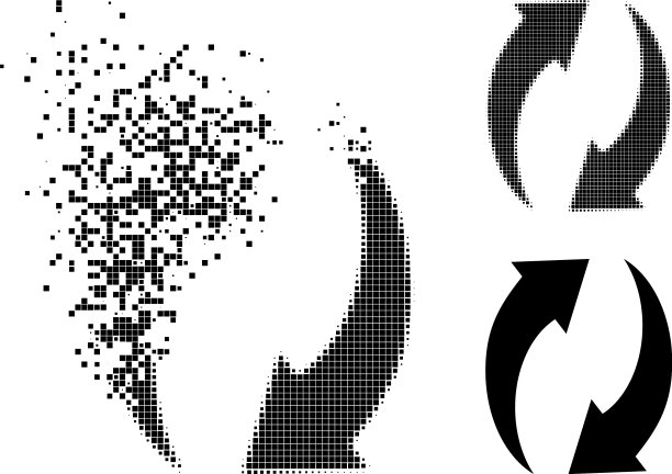 溶解和半色调像素刷新图标图片下载