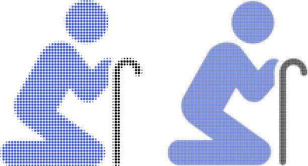 点半色调祖父祈祷图标图片下载