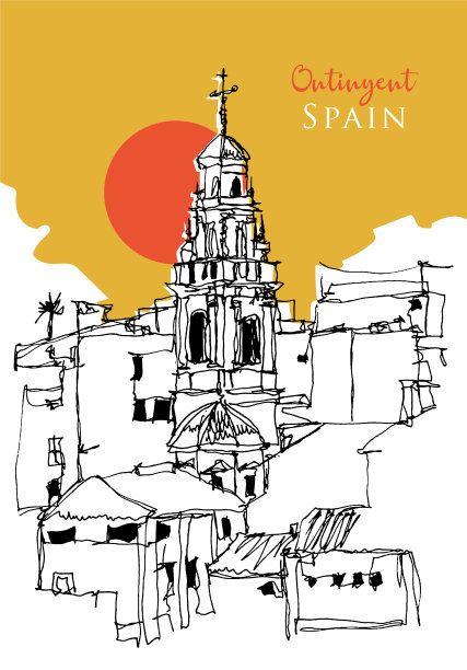 西班牙的手绘草图图片下载