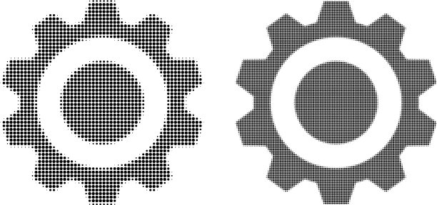 像素半色调齿轮图标图片下载