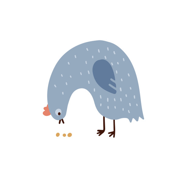 孩子气可爱的公鸡在简单的斯堪的纳维亚风格图片下载