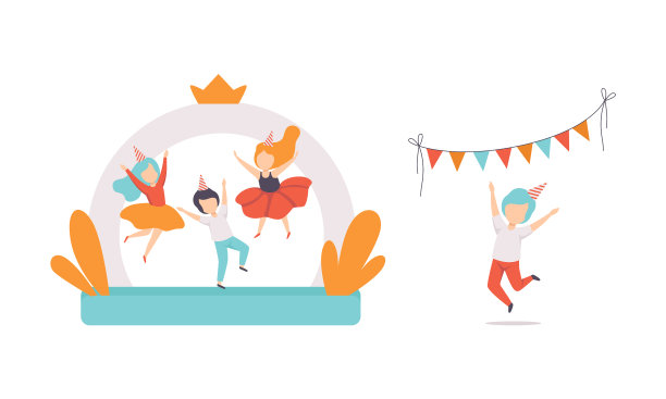 孩子们在生日派对上玩得很开心图片下载