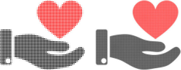 点半色调手提供爱心图标图片下载